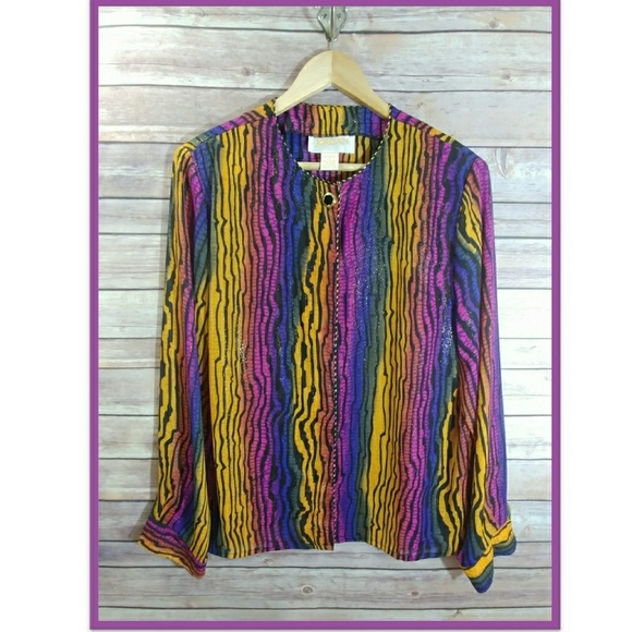 Jordan Tops - 🌹 VTG Retro Vintage Art Deco Color Blouse